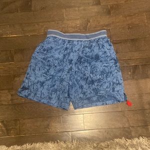 Blue patterned Fabletics shorts